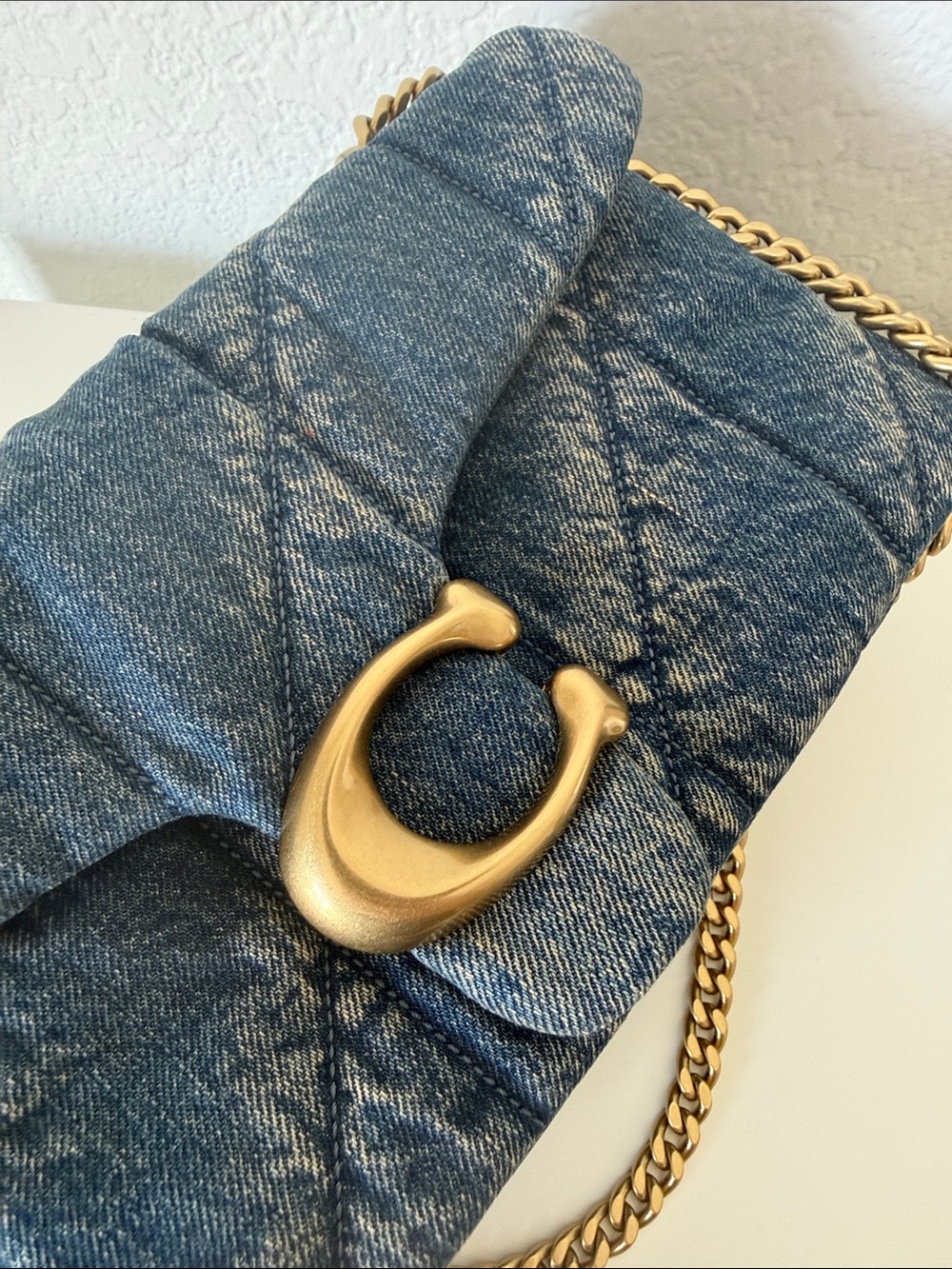 NWT 🌷Coach Tabby Quilted Denim Convertible Shoulder Bag 26 cm - Picture 12 of 14